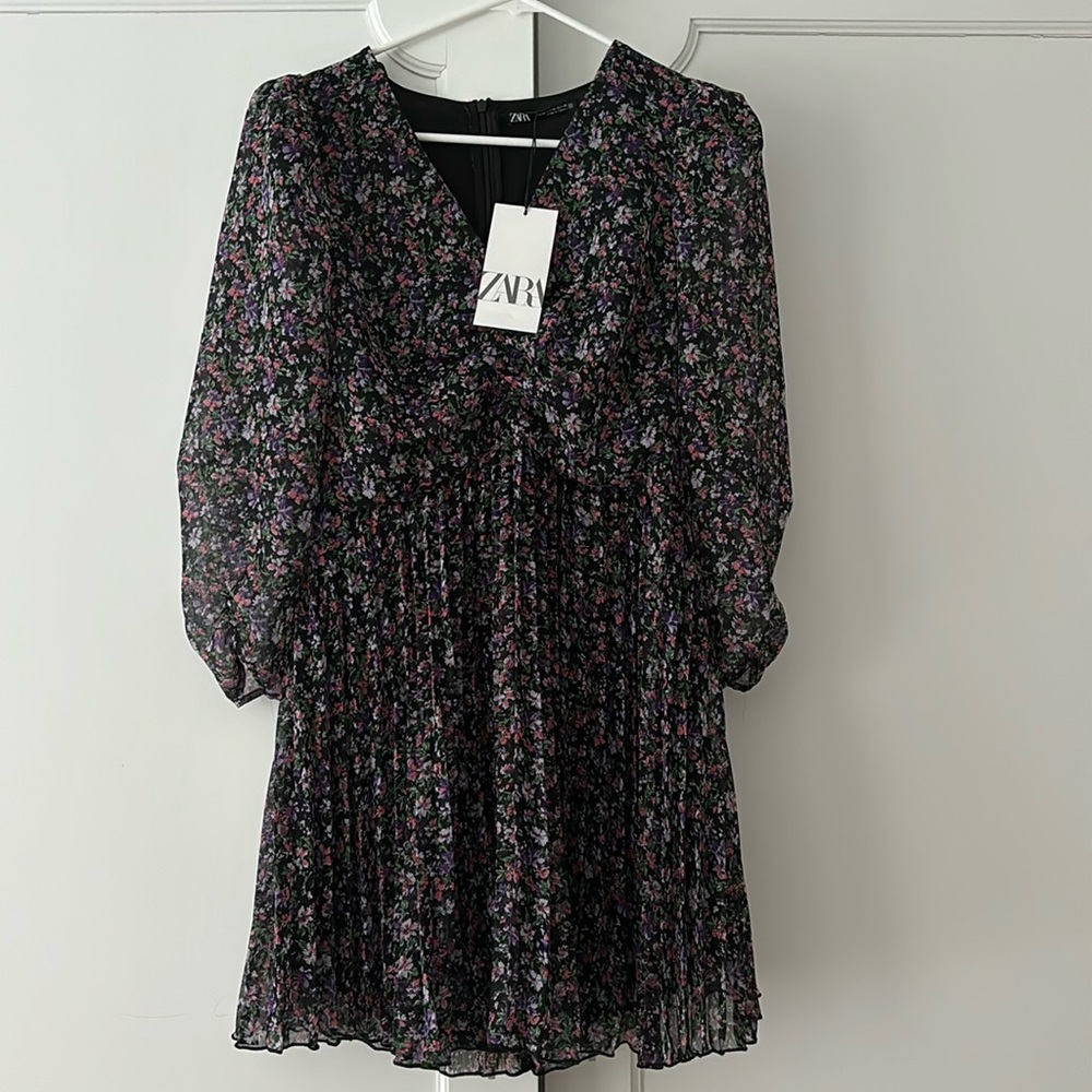 Zara Pleated Mini Dress NWT